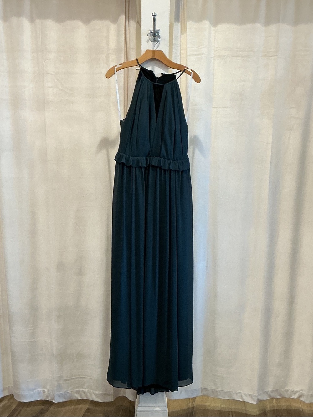 Wtoo Dark Green Halter Maxi Dress